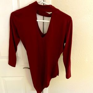 Maroon long sleeve body suit. Size medium